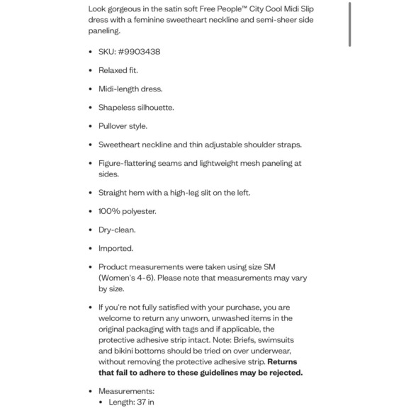 Free People Women's City Cool Midi Slip in Bitter Oil Size Large - Picture 8 of 8